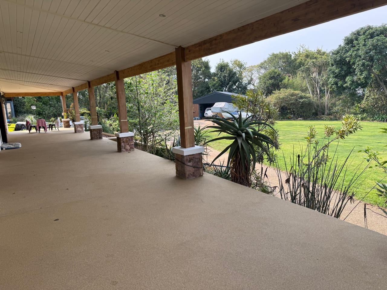 PolyKote pebbles on veranda